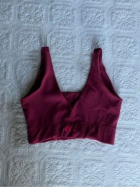 IVL  Burgundy V-Neck Sports Bra